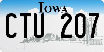 IA license plate CTU207