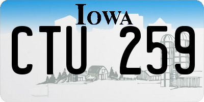 IA license plate CTU259