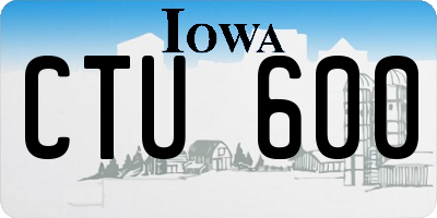 IA license plate CTU600