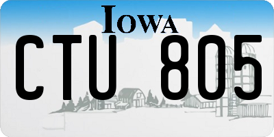 IA license plate CTU805
