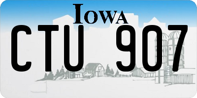 IA license plate CTU907