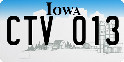 IA license plate CTV013
