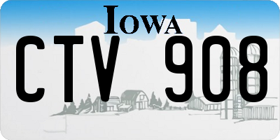 IA license plate CTV908