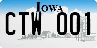 IA license plate CTW001