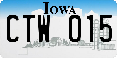 IA license plate CTW015