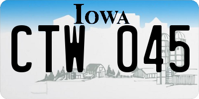 IA license plate CTW045
