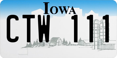 IA license plate CTW111