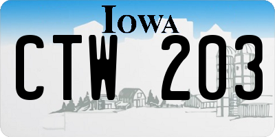 IA license plate CTW203