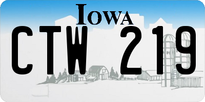 IA license plate CTW219