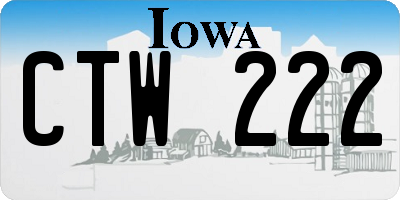 IA license plate CTW222
