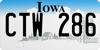IA license plate CTW286