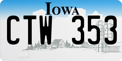 IA license plate CTW353