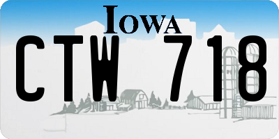 IA license plate CTW718