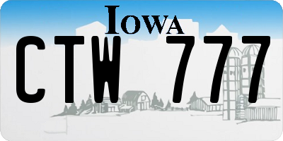 IA license plate CTW777