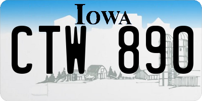 IA license plate CTW890