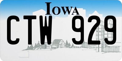 IA license plate CTW929