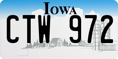 IA license plate CTW972