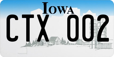 IA license plate CTX002