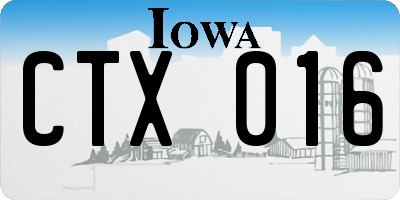 IA license plate CTX016