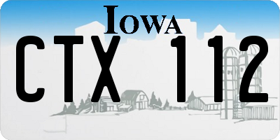 IA license plate CTX112