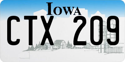 IA license plate CTX209