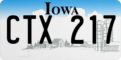 IA license plate CTX217