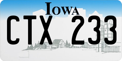 IA license plate CTX233