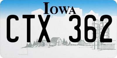 IA license plate CTX362