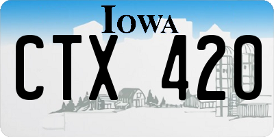 IA license plate CTX420