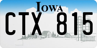 IA license plate CTX815