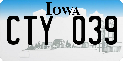 IA license plate CTY039