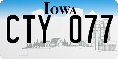 IA license plate CTY077