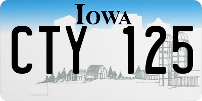 IA license plate CTY125