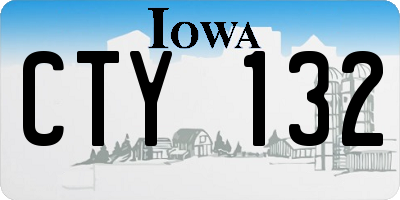 IA license plate CTY132