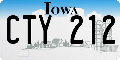 IA license plate CTY212