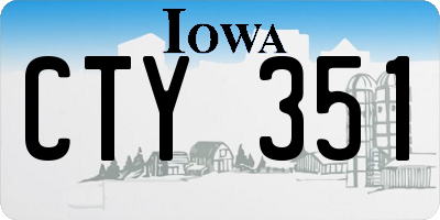 IA license plate CTY351