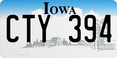 IA license plate CTY394