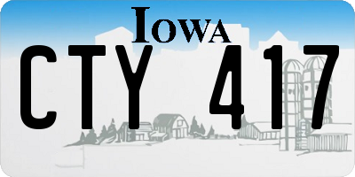 IA license plate CTY417