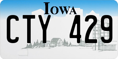 IA license plate CTY429