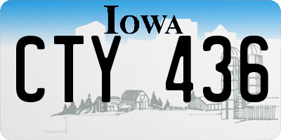 IA license plate CTY436