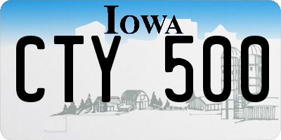 IA license plate CTY500