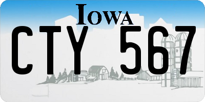 IA license plate CTY567