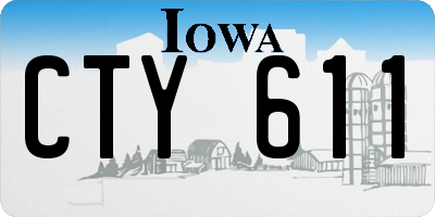 IA license plate CTY611