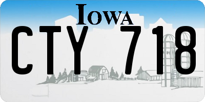 IA license plate CTY718