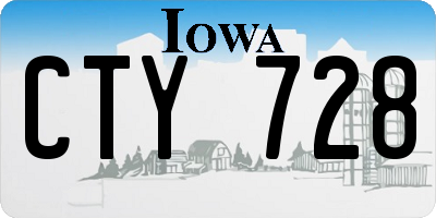 IA license plate CTY728