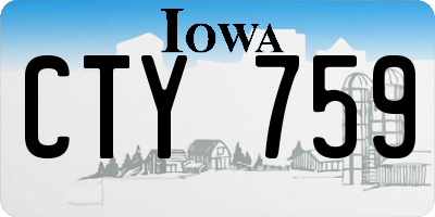 IA license plate CTY759
