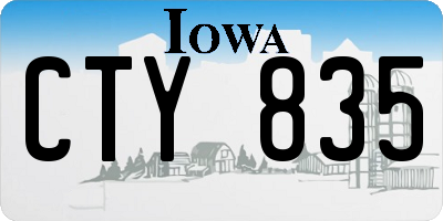 IA license plate CTY835