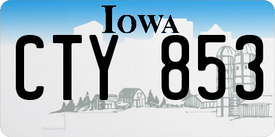 IA license plate CTY853