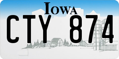 IA license plate CTY874