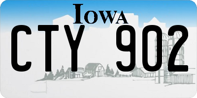 IA license plate CTY902
